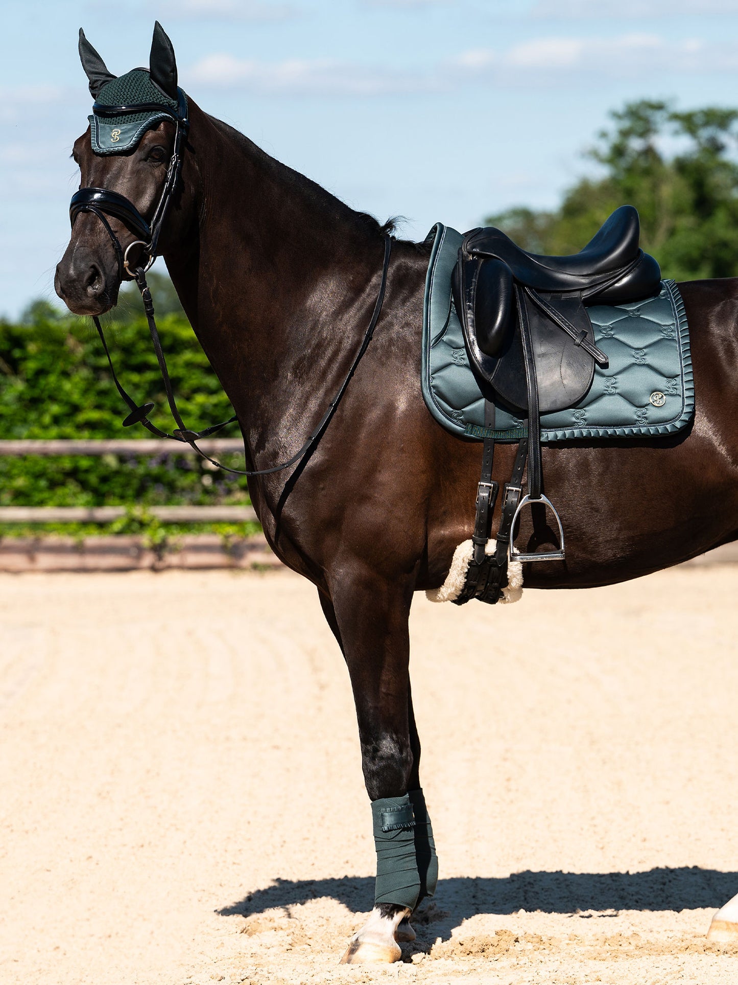 PS of Sweden Ruffle Saddlepad - Dressage - Midnight Green