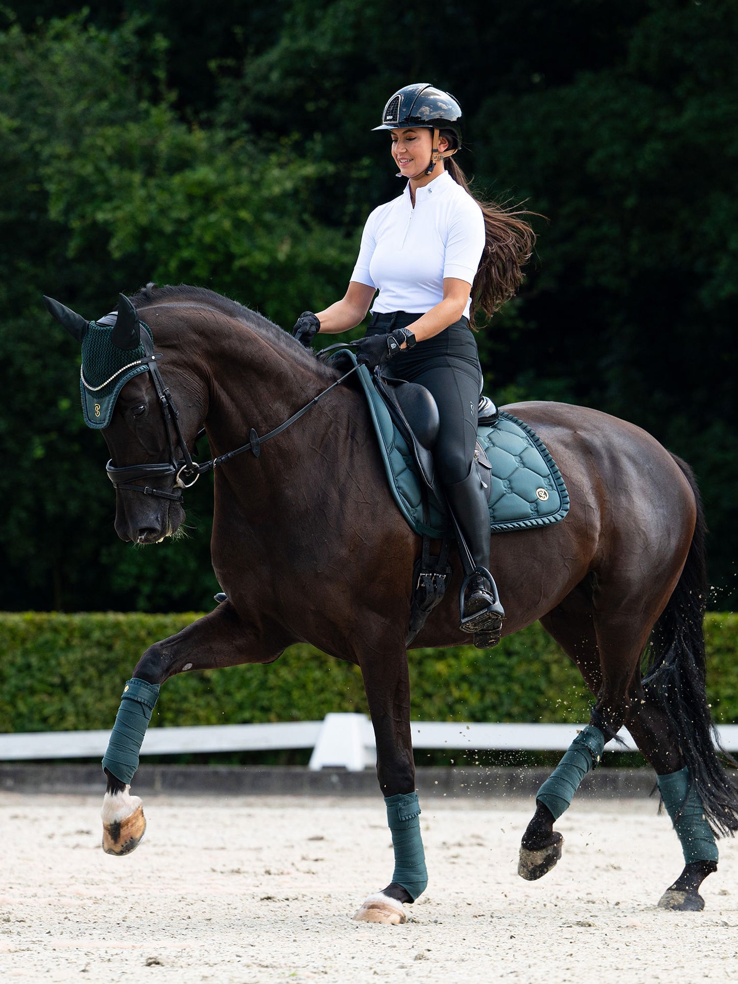 PS of Sweden Ruffle Saddlepad - Dressage - Midnight Green