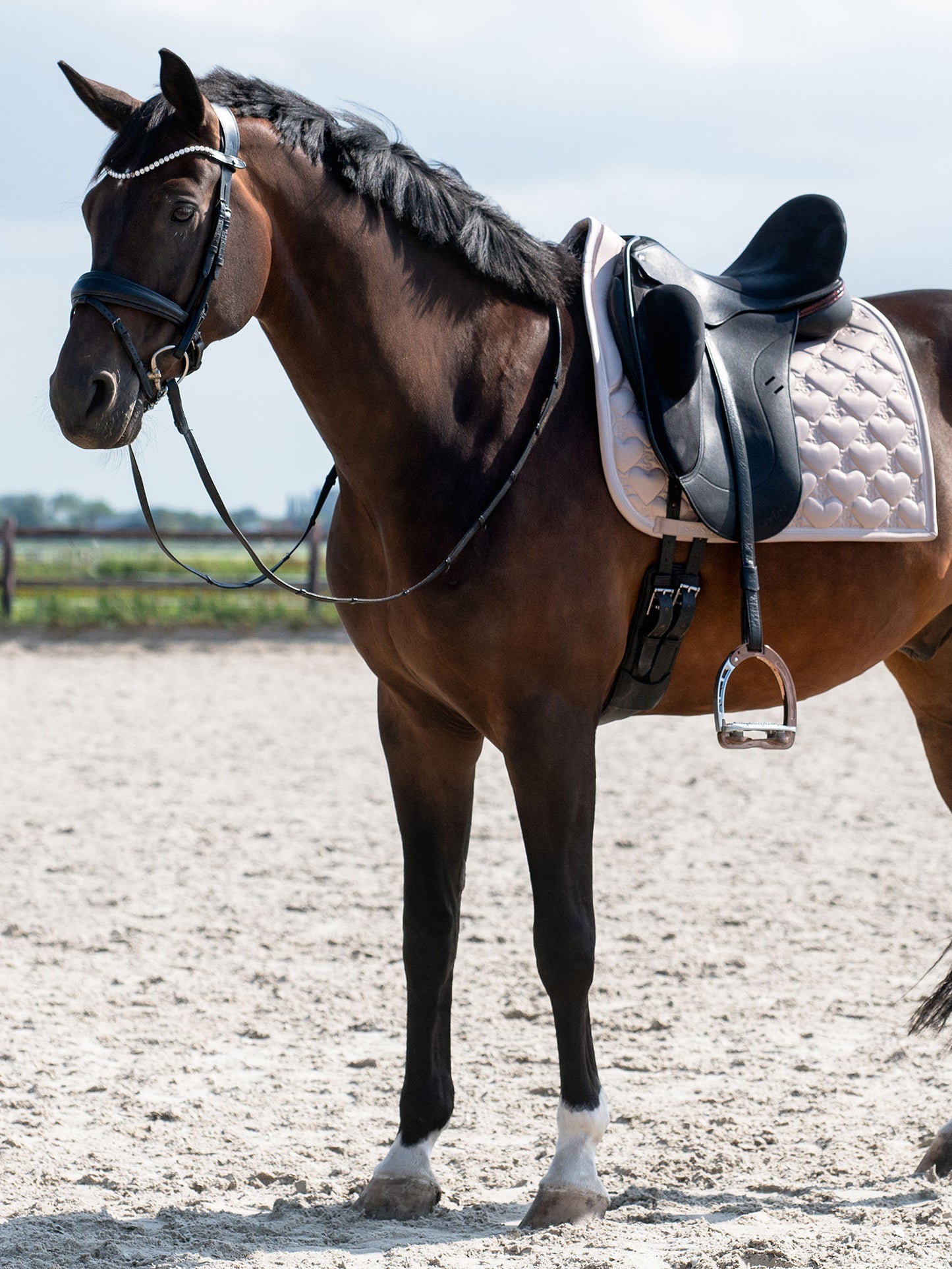 PS of Sweden Heart Saddlepad - Dressage - Silk Taupe