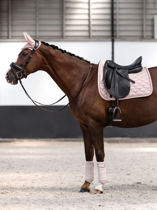 PS of Sweden - Holiday Dazzling Metallic Dressage Saddlepad  & Polos Set - Marshmallow Pink