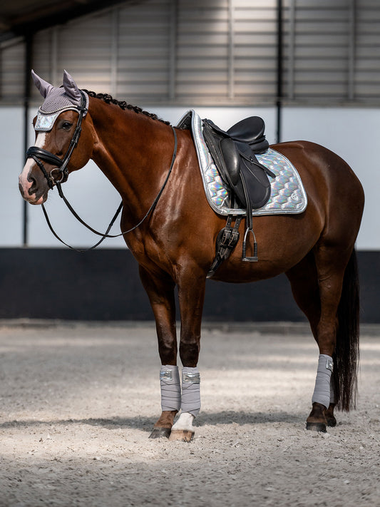 PS of Sweden - Holiday Dazzling Metallic Dressage Saddlepad  & Polos Set - Dazzling Silver