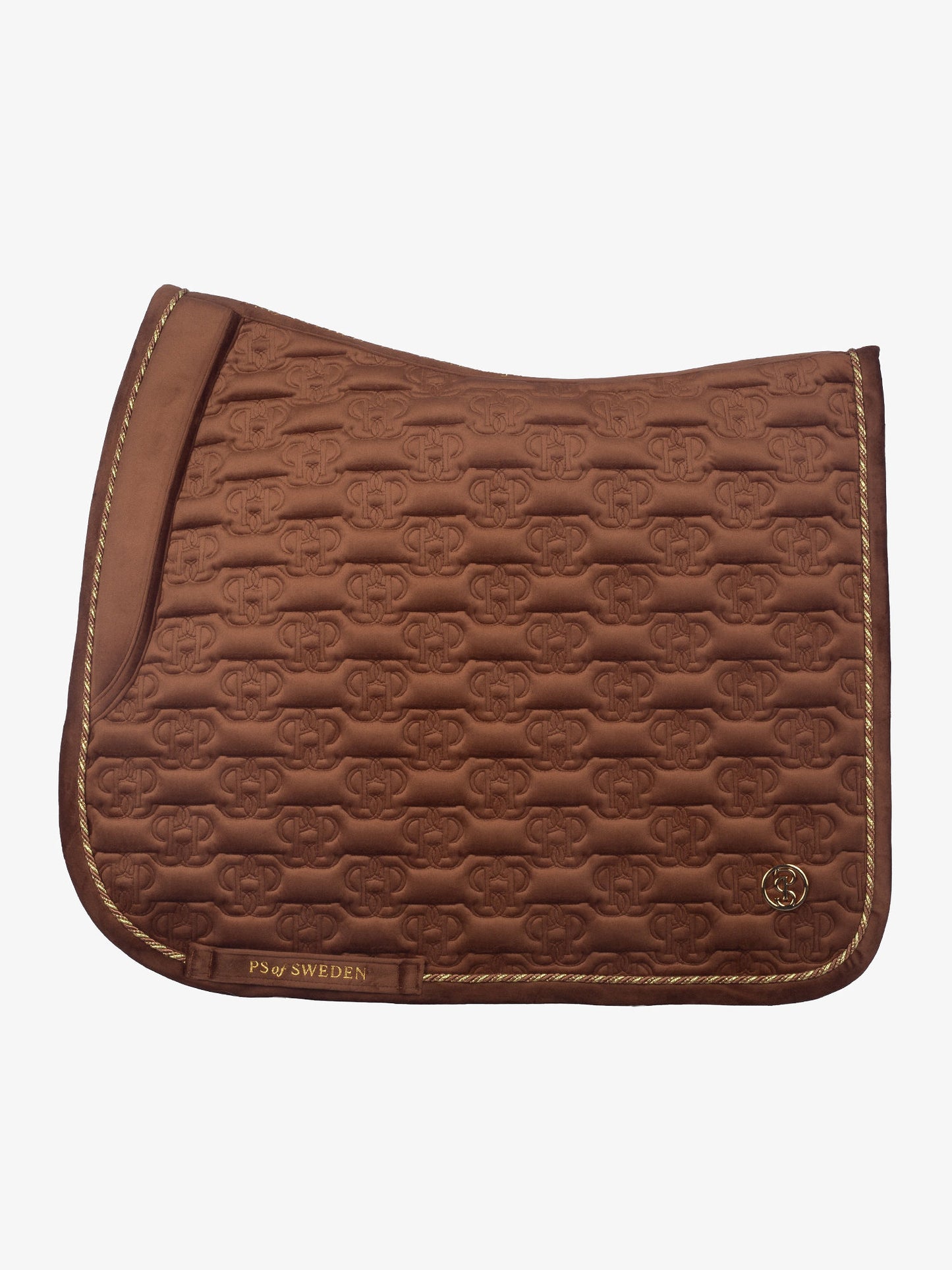 PS of Sweden Velvet Monogram Saddlepad - Dressage - Fudge