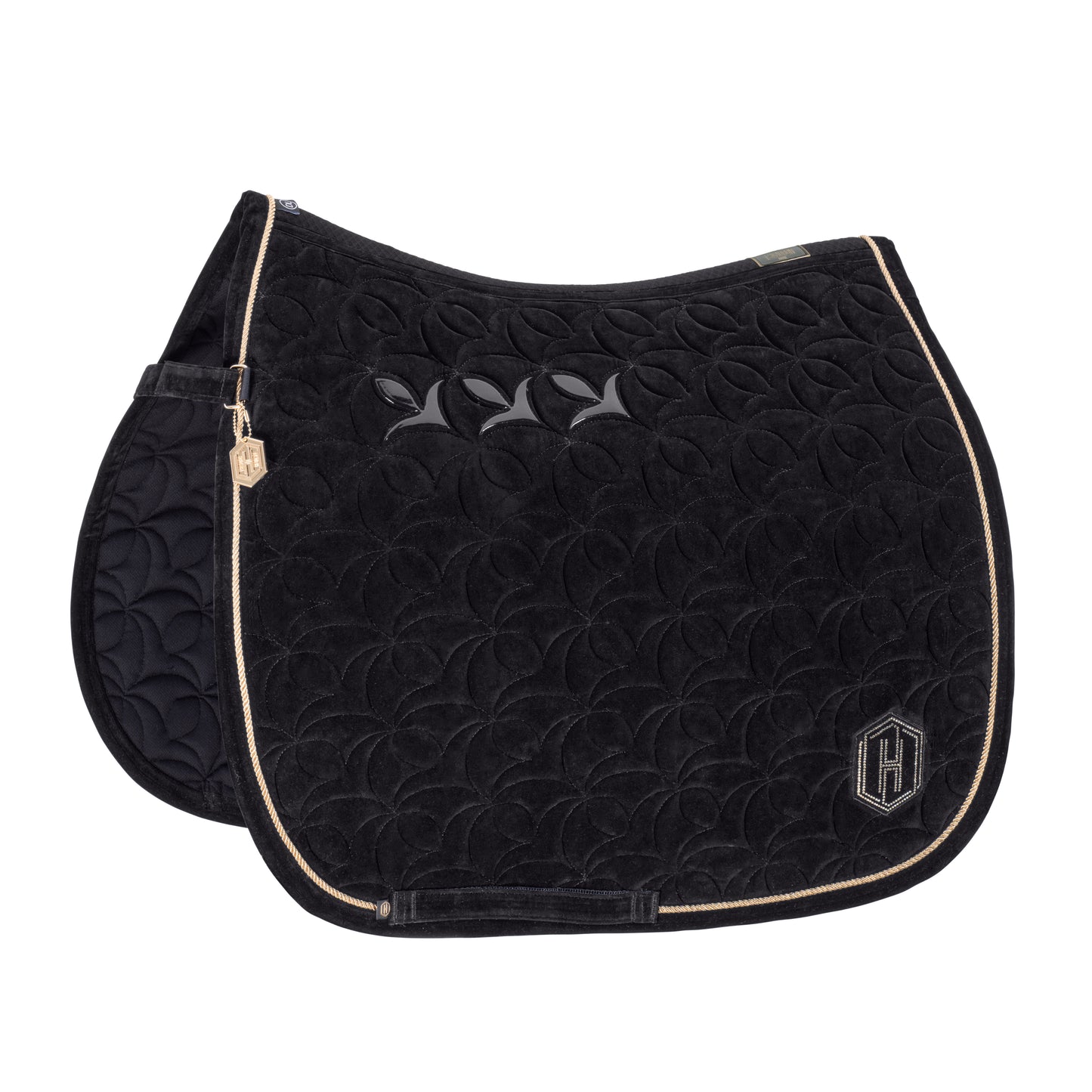 Eskadron Heritage Velour Emblem Saddlepad - Dressage - Black