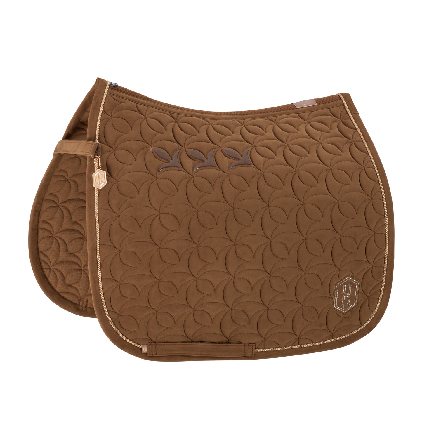 Eskadron Heritage Velour Emblem Saddlepad - Dressage - Almond